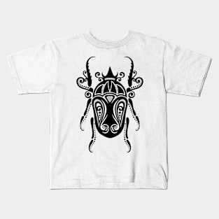 Black and White Illustration of Exotic Beetle Kids T-Shirt